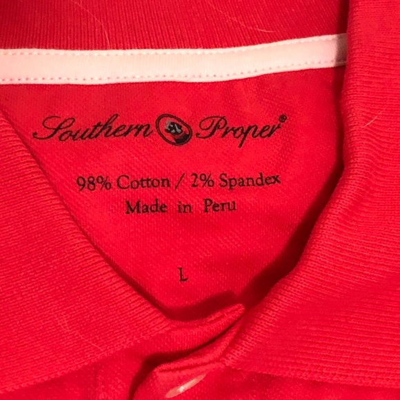 Southern Proper polo. Bright Coral red. Large - Picture 2 of 4